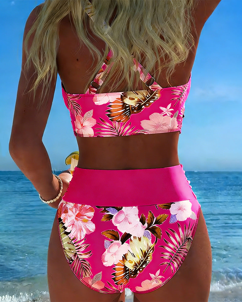 Jolina | Blomster Kontrast Delad Bikini