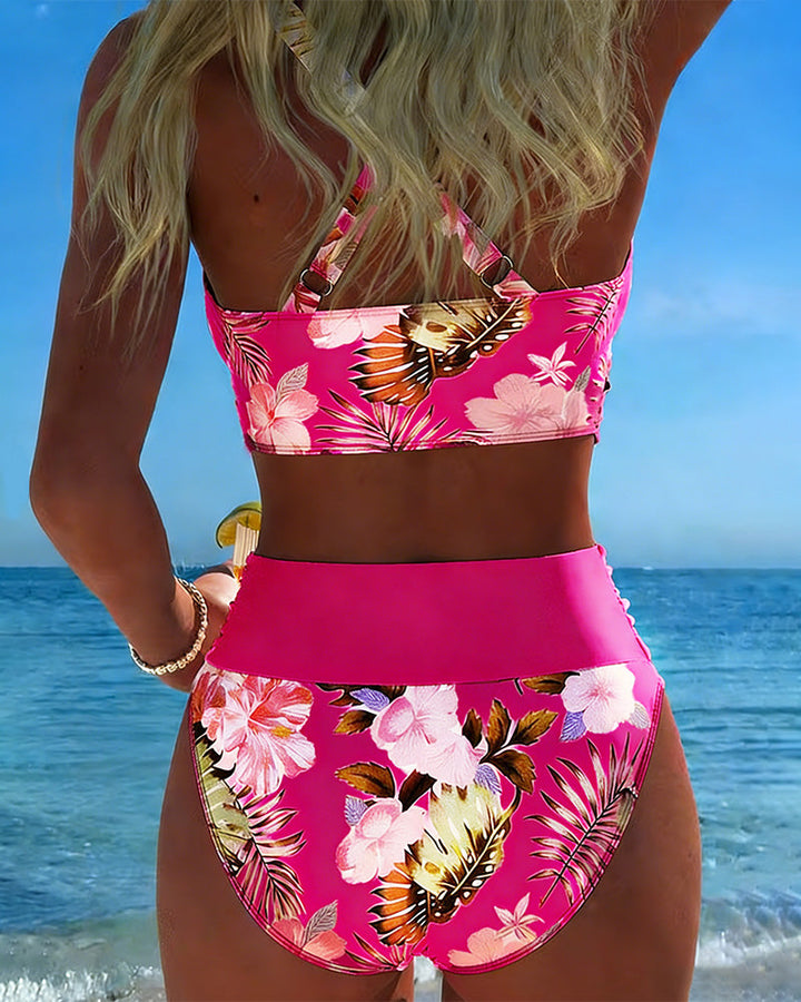 Jolina | Blomster Kontrast Delad Bikini