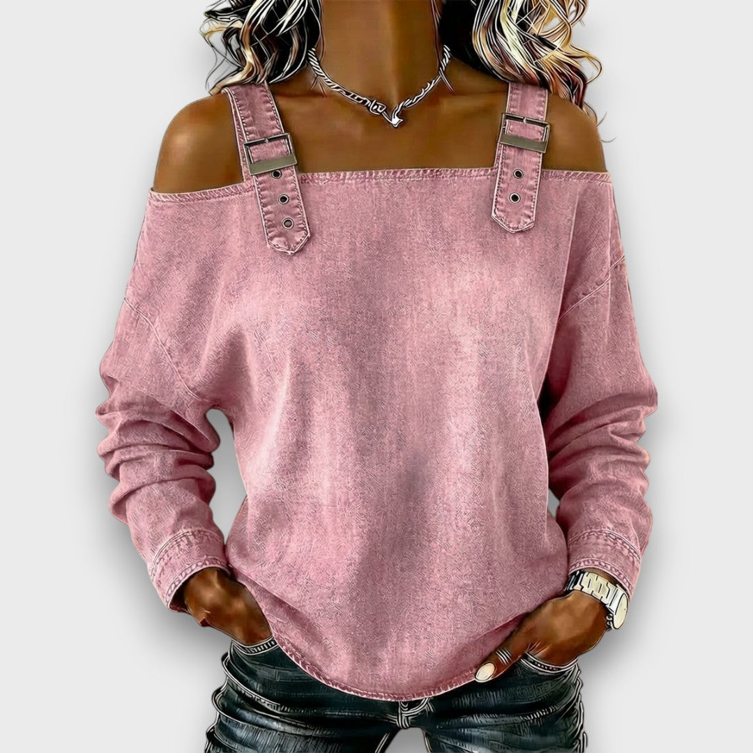 Elama – Off-Shoulder Denimtopp