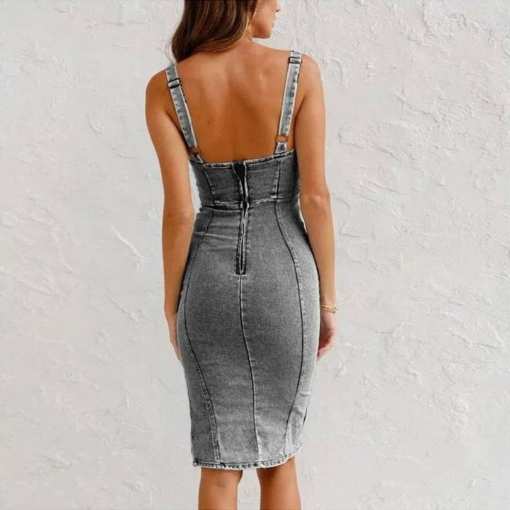 CORALINE | ELEGANT DENIMTRYCKKLÄNNING