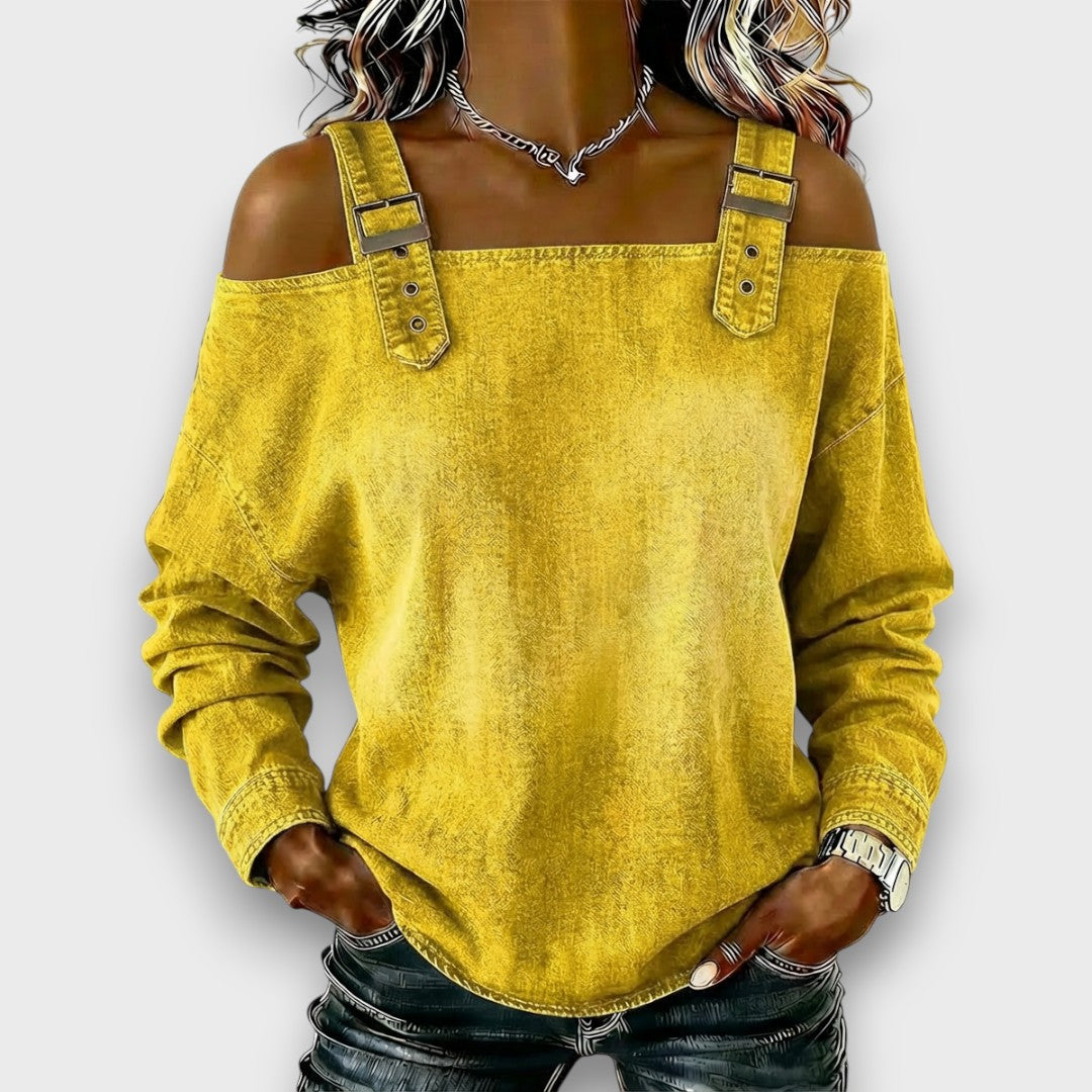 Elama – Off-Shoulder Denimtopp
