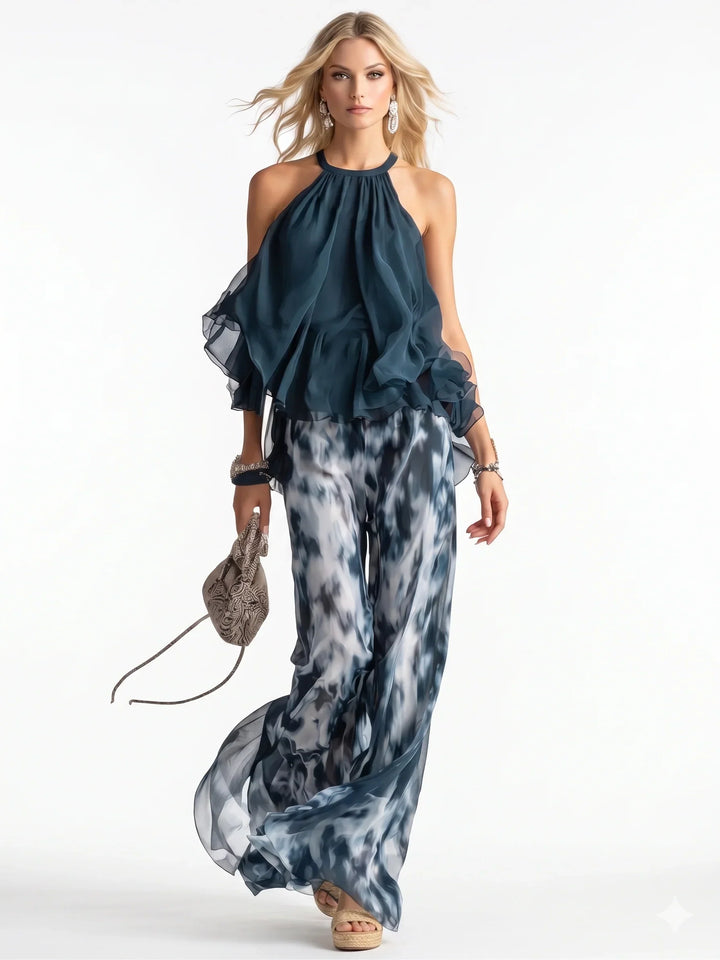 Elegant tvådelat chiffongset