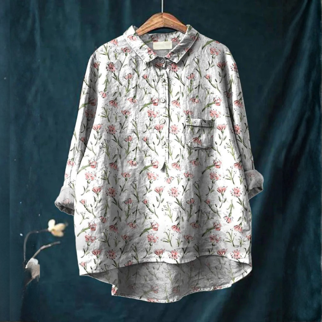 DELACROIX | Brigitte Elegant Mönstrad Blus