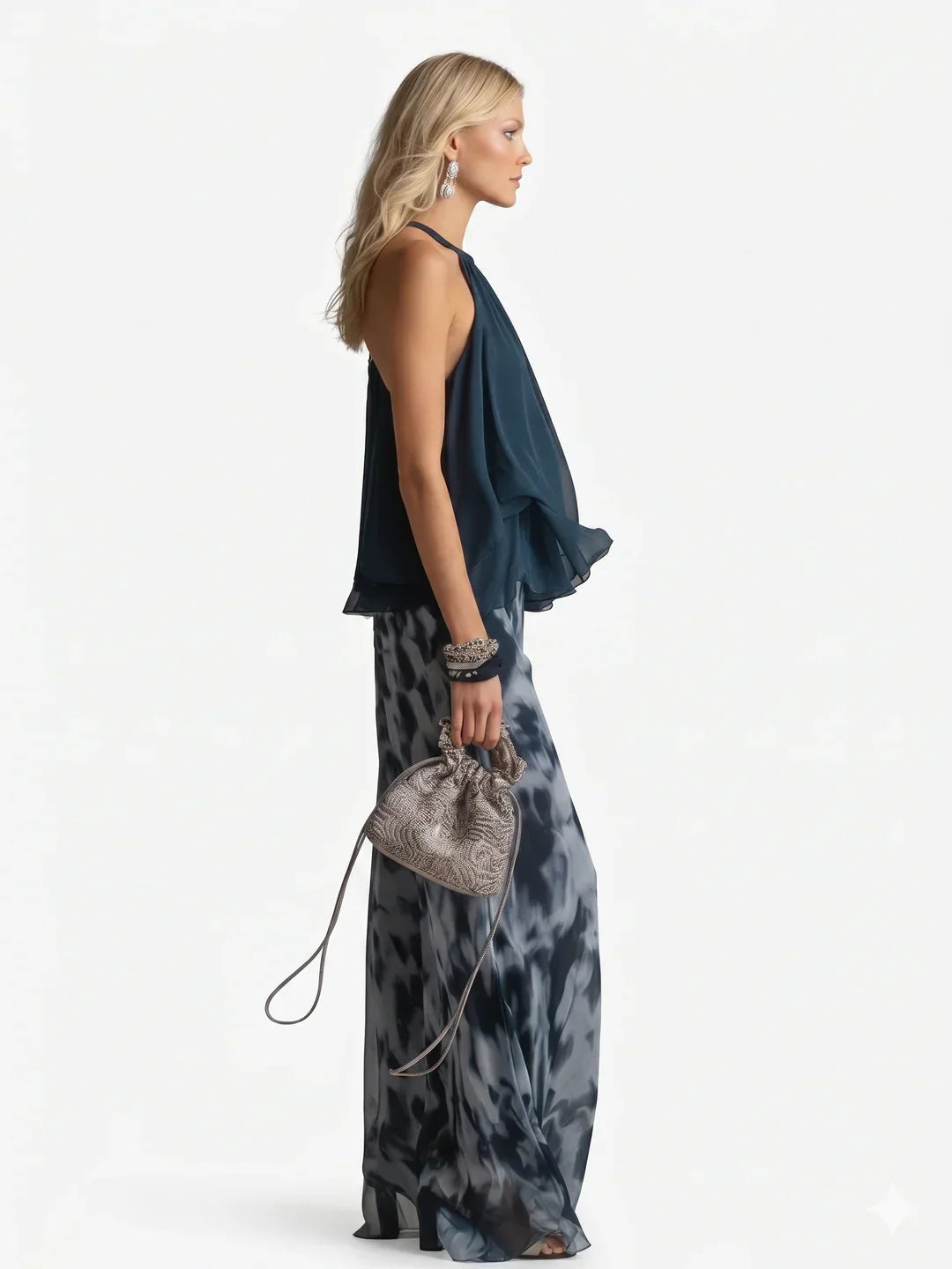 Elegant tvådelat chiffongset