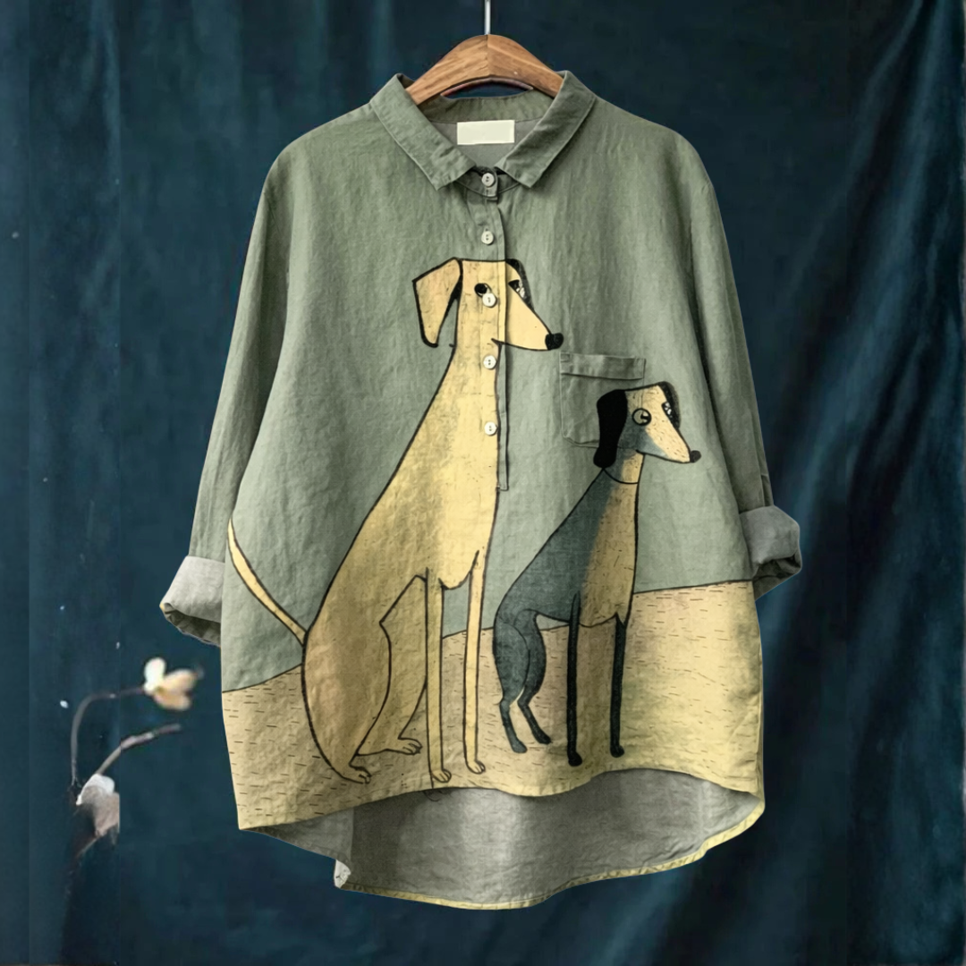 DELACROIX | Bérénice Elegant Mönstrad Blus