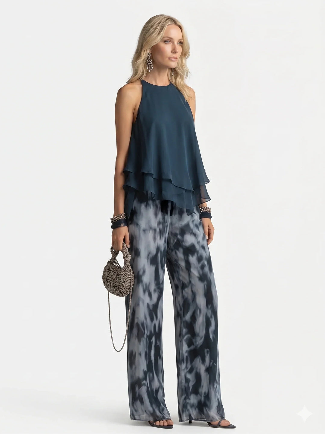 Elegant tvådelat chiffongset
