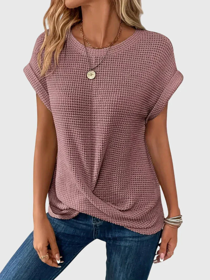 Isa™ | Elegant Blus med Rund Halsringning