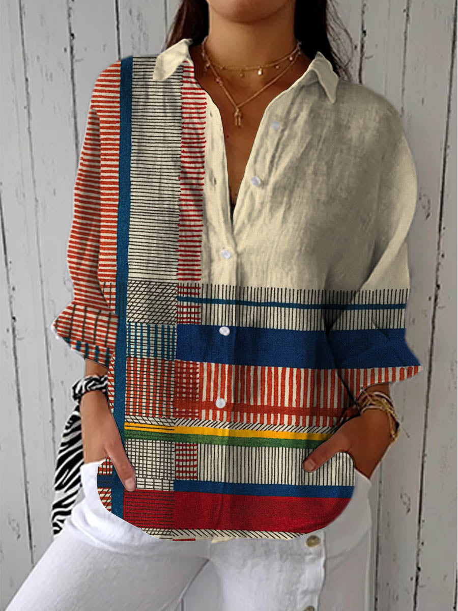 Catherine – Randig Patchworkblus