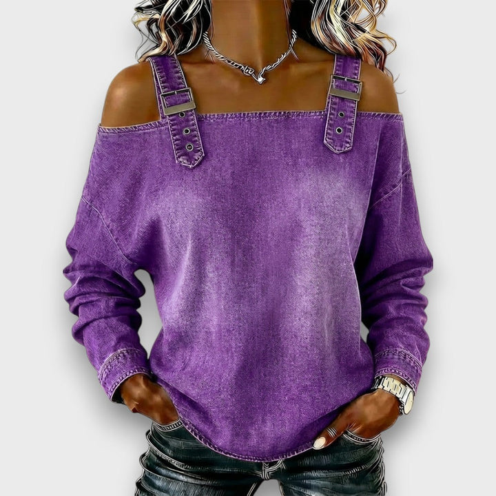 Elama – Off-Shoulder Denimtopp