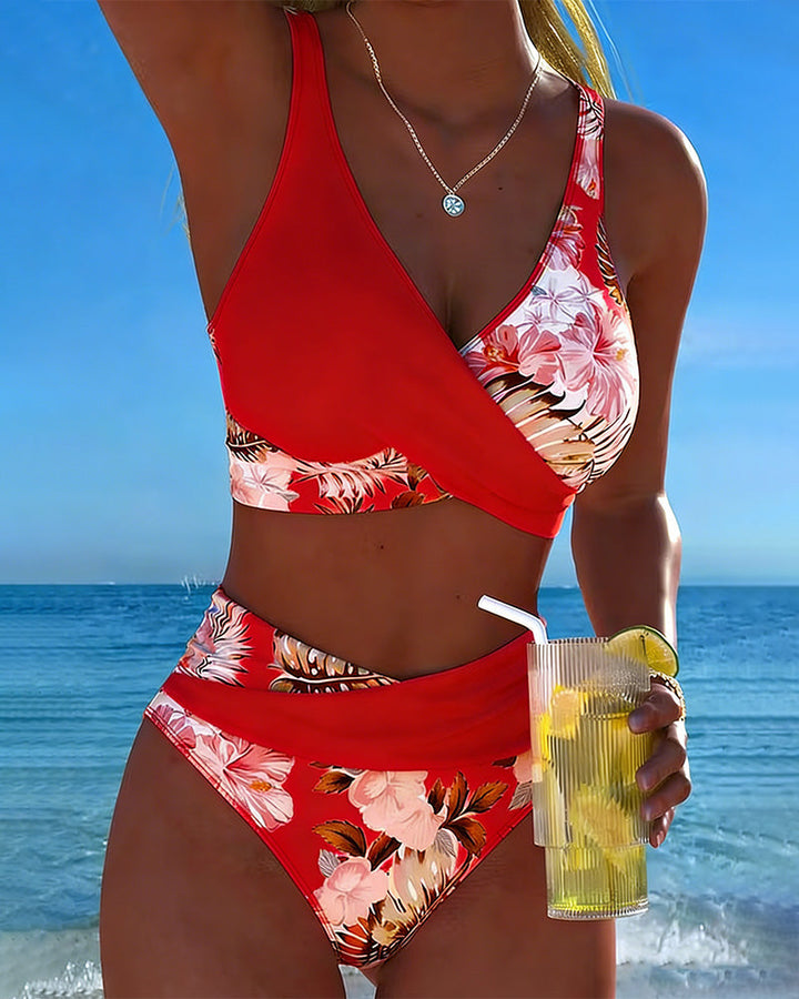 Jolina | Blomster Kontrast Delad Bikini