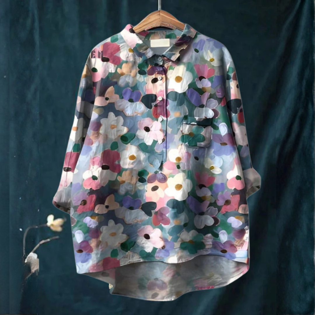 DELACROIX | Émilie Elegant Mönstrad Blus