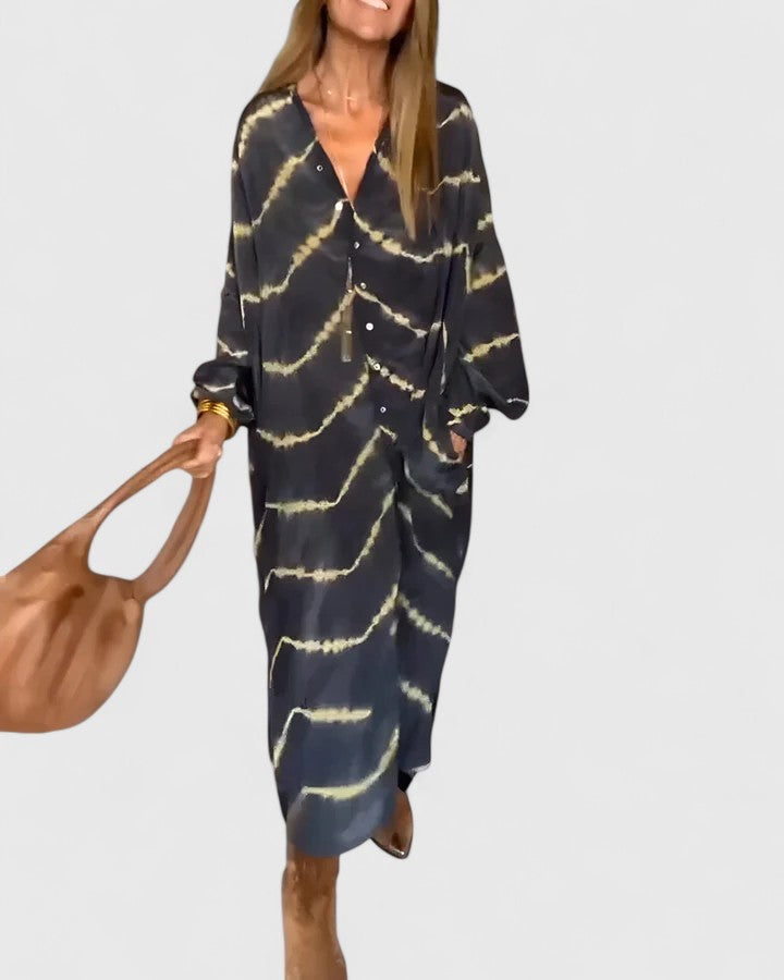 Amelie™ | Elegant Boho Randig Maxiklänning