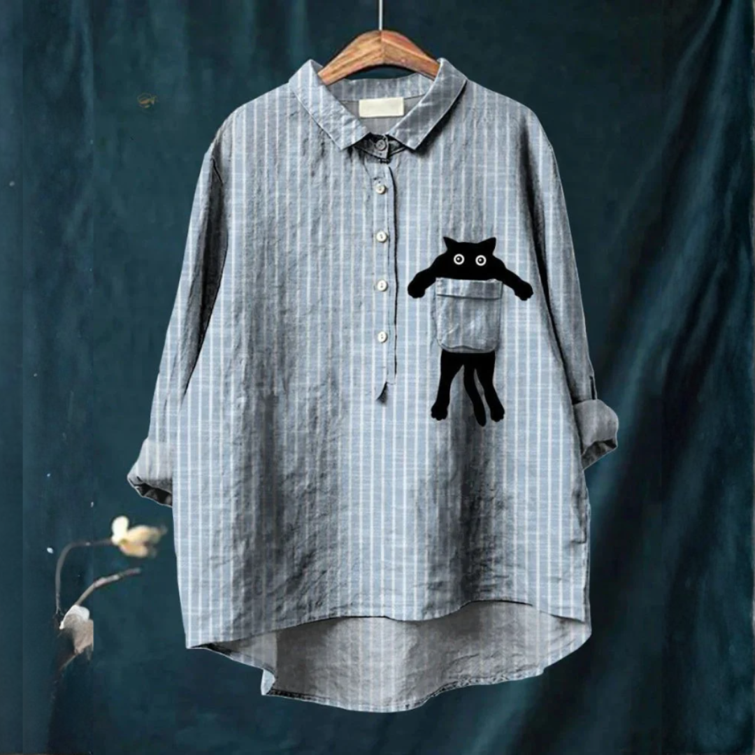 DELACROIX | Héloïse Elegant Mönstrad Blus