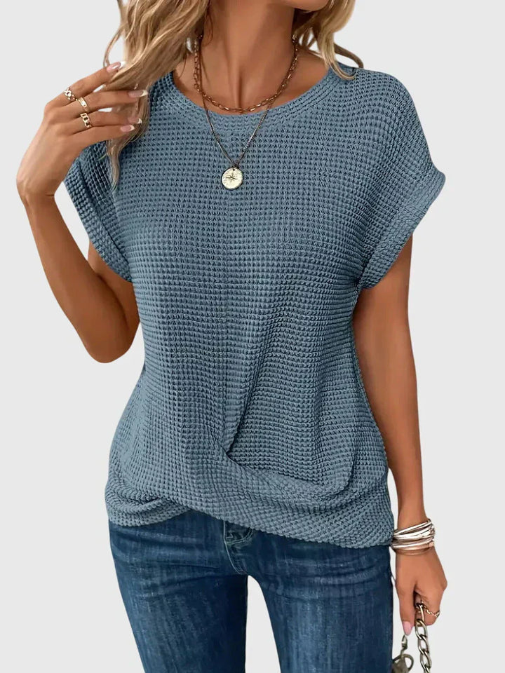 Isa™ | Elegant Blus med Rund Halsringning