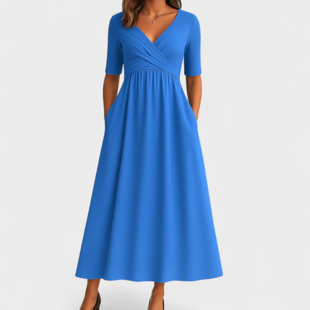 Aleksandra - Elegant Midi Klänning
