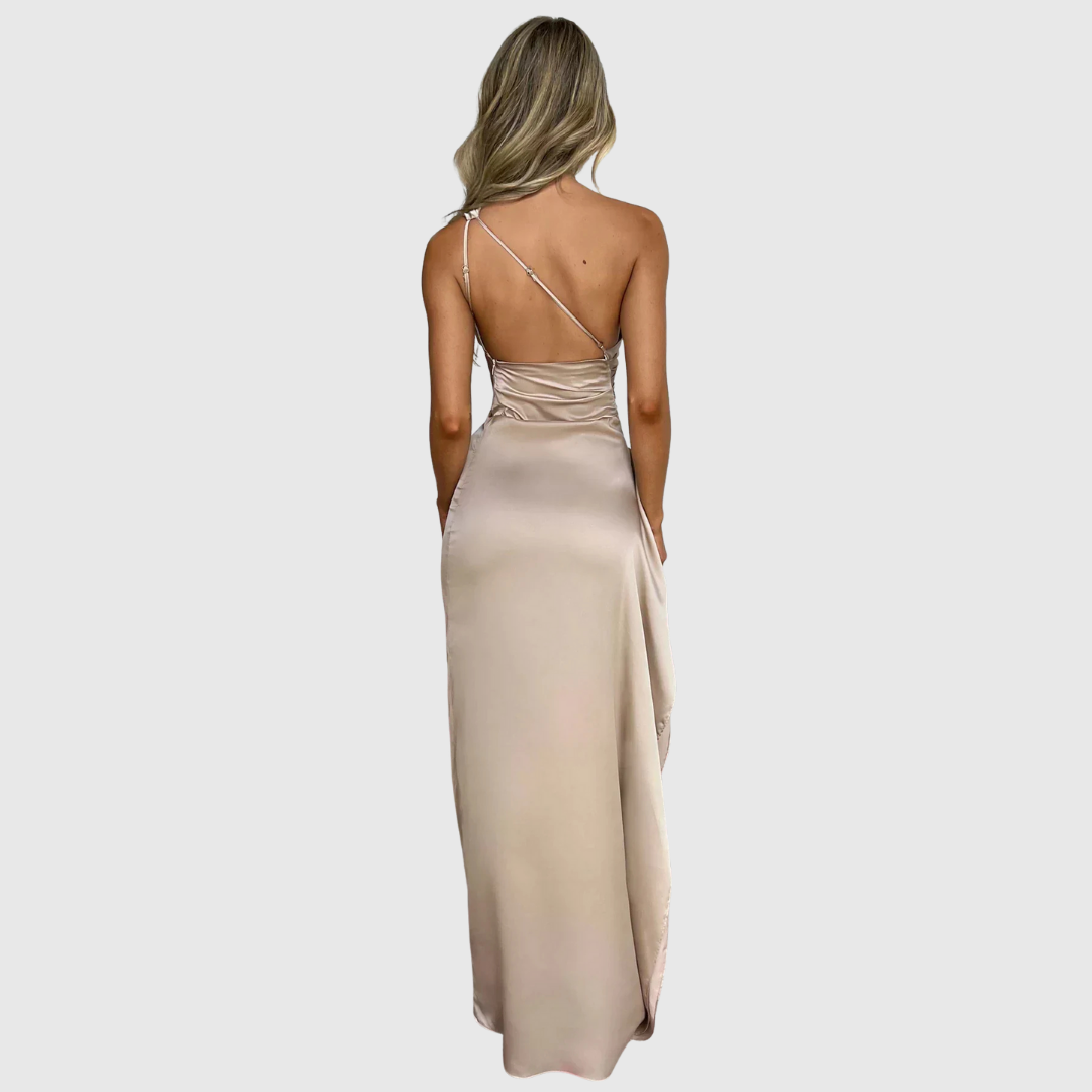 Araluen | Draperad Satin Aftonklänning