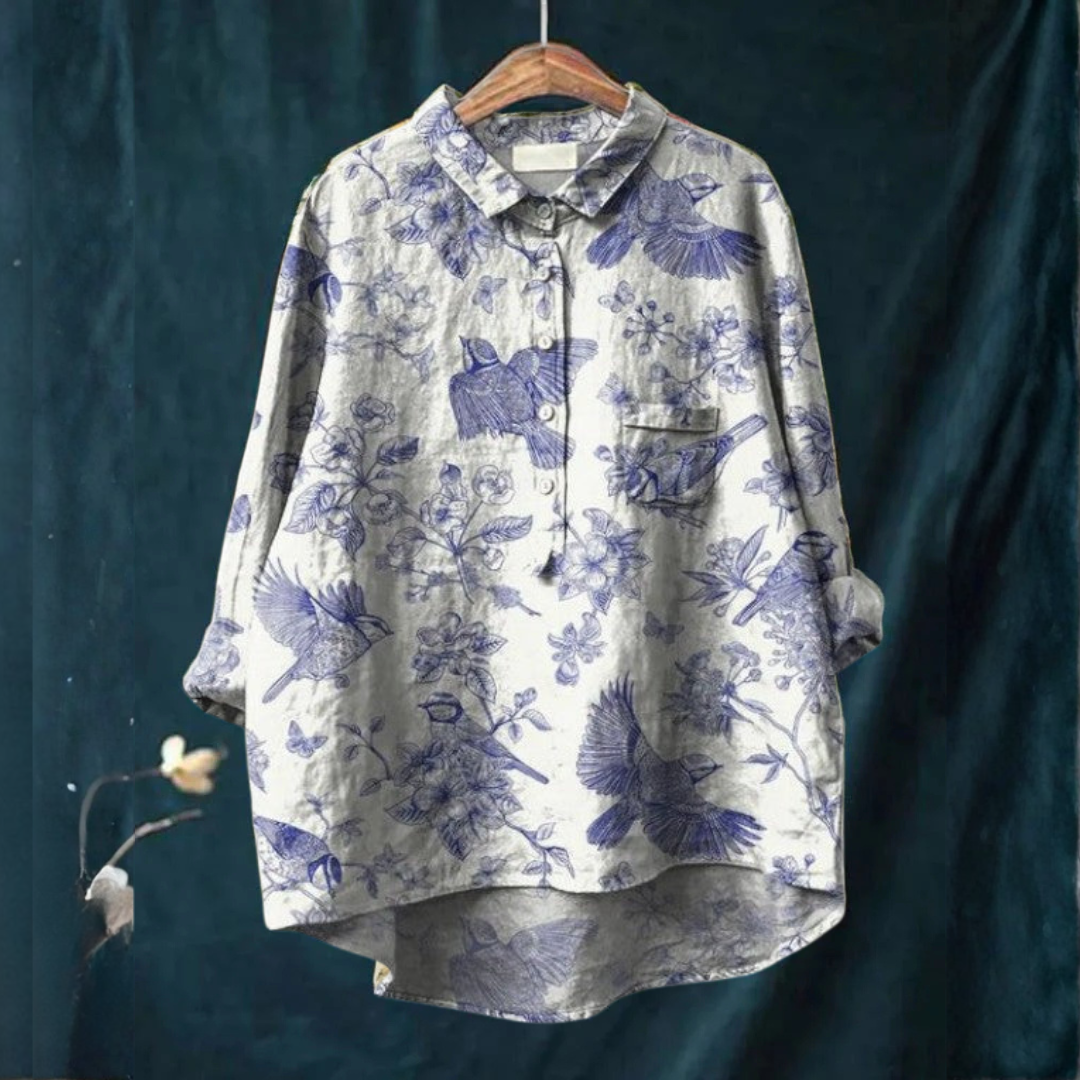 DELACROIX | Florence Elegant Mönstrad Blus