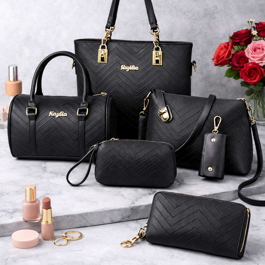 Amanda | Klassisk 6-delars Tote & Crossbody-väskset