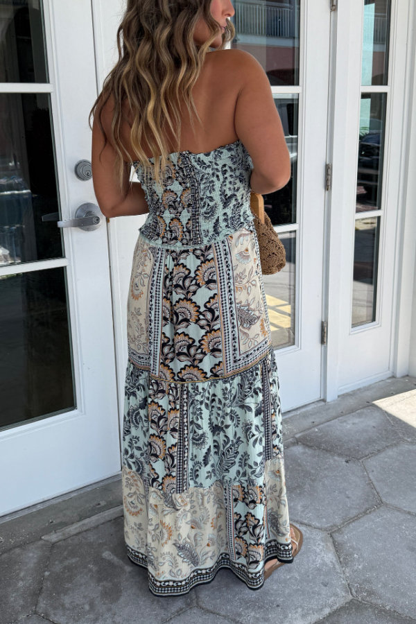 Moonlight | Boho Kakeltryck Maxiklänning