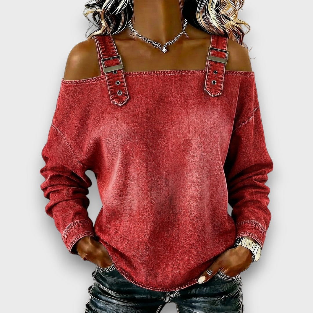 Elama – Off-Shoulder Denimtopp