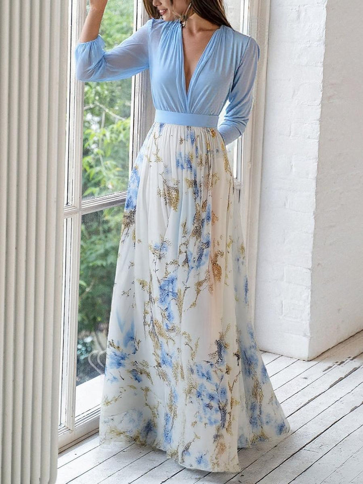 Clara | Fantastisk Blommig Maxi Klänning