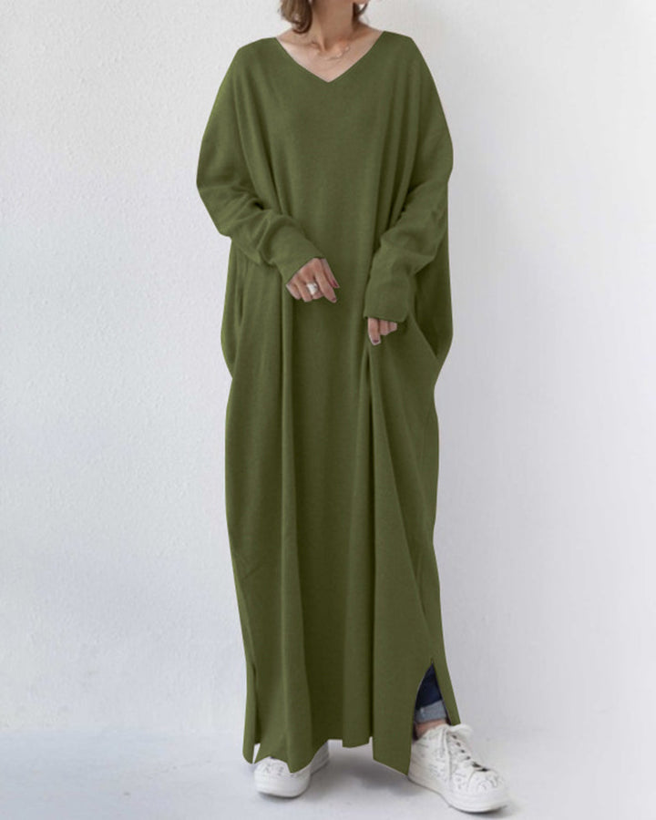 Nora | Elegant Casual V-Ringning Klänning