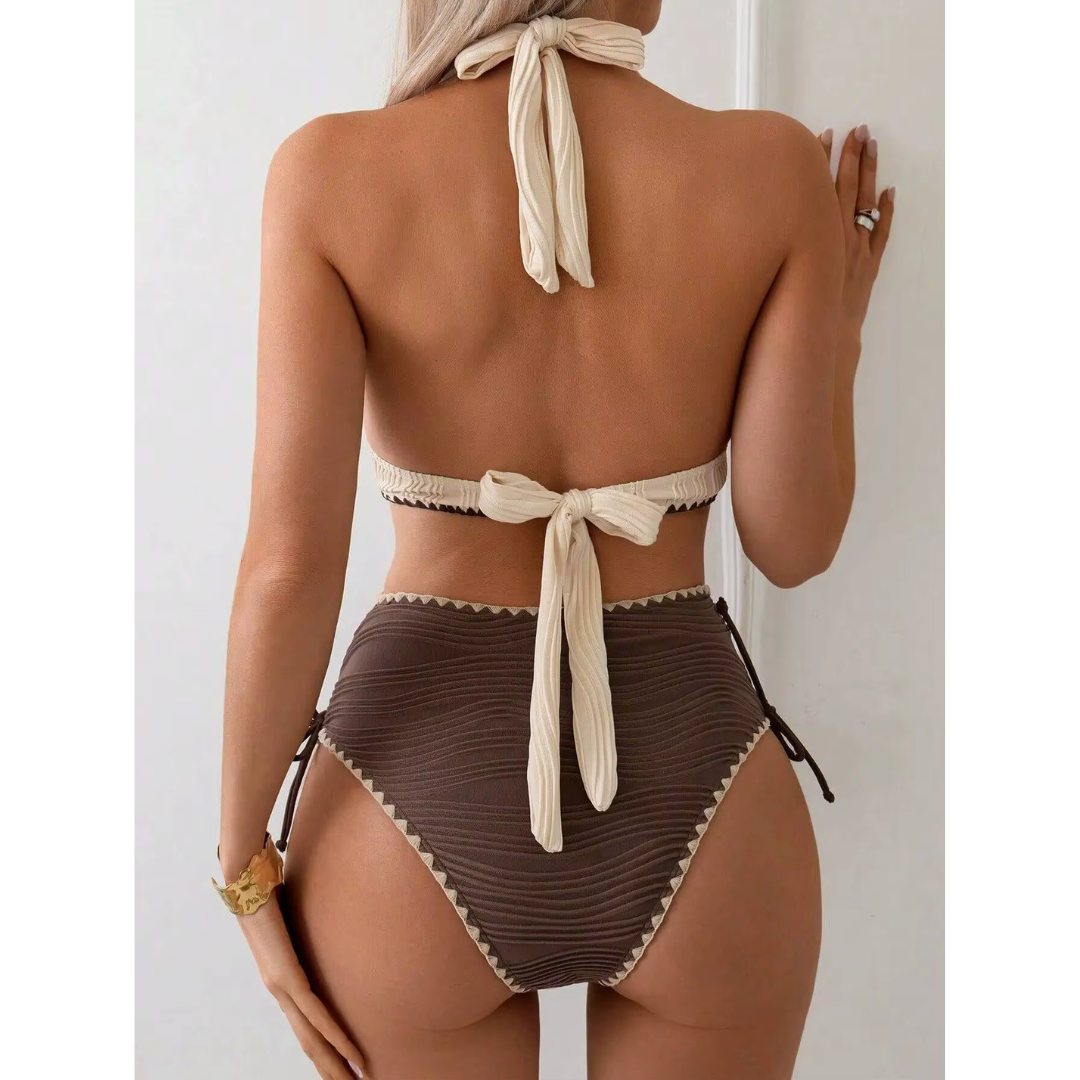 Femke | Boho Bikini med Hög Midja