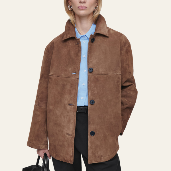 Laluna Kraagjas i suède med elegant design