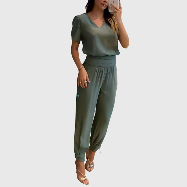 Jennifer™ | Trendigt blus- och byxset