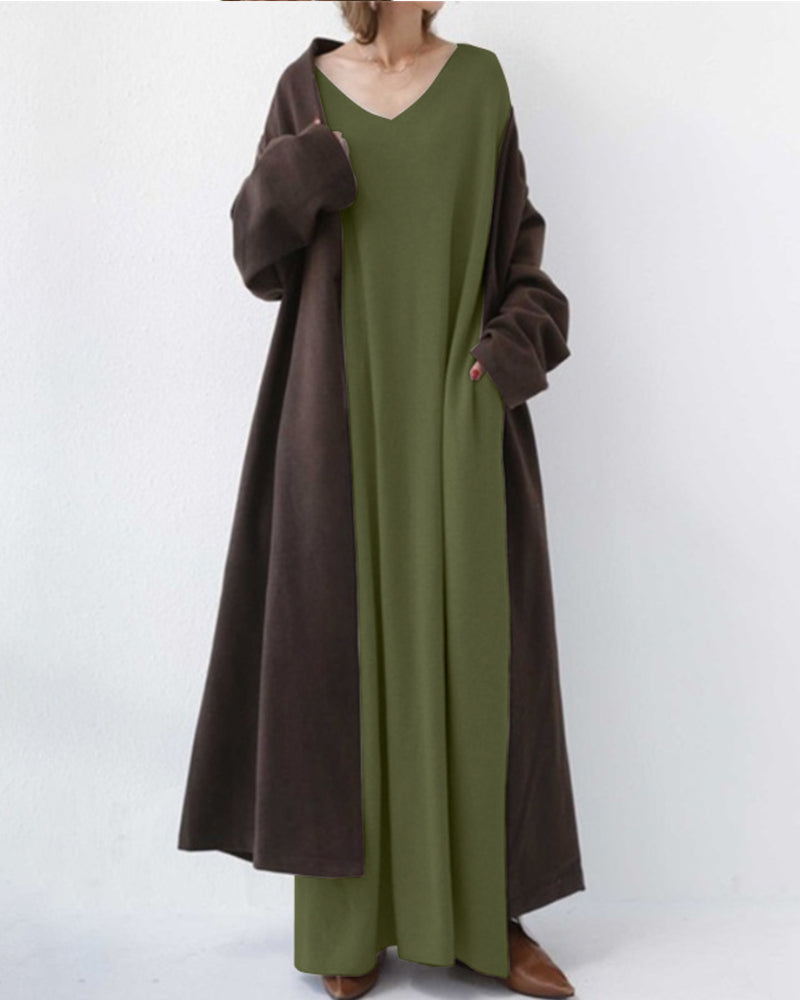 Nora | Elegant Casual V-Ringning Klänning