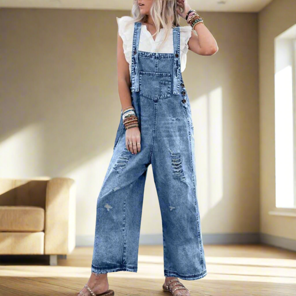 CARMELITA™ – Vintage Tvättad Justerbar Overall