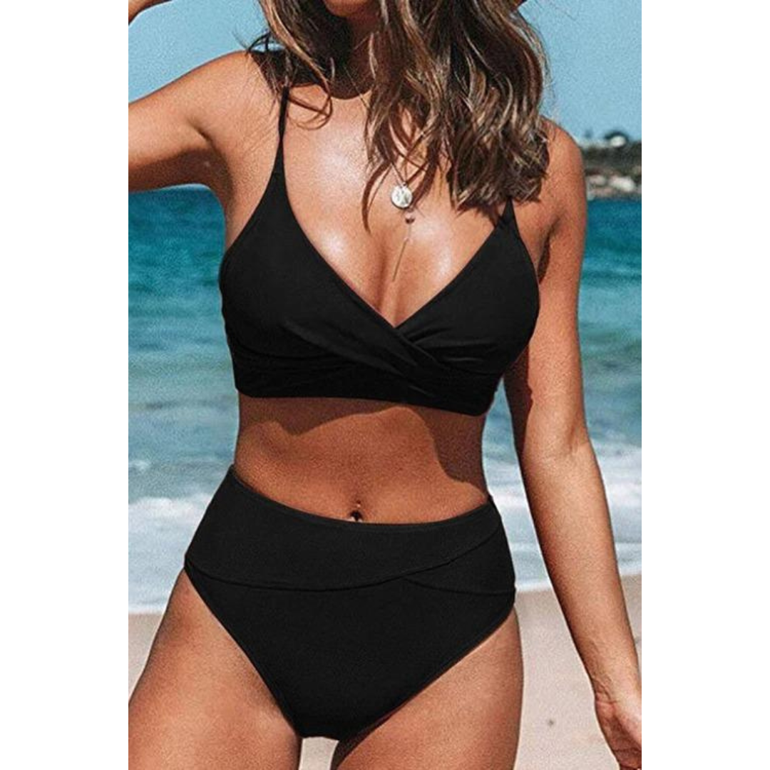 Jodi | Höghöftad Bikini med Lekfull V-ringning