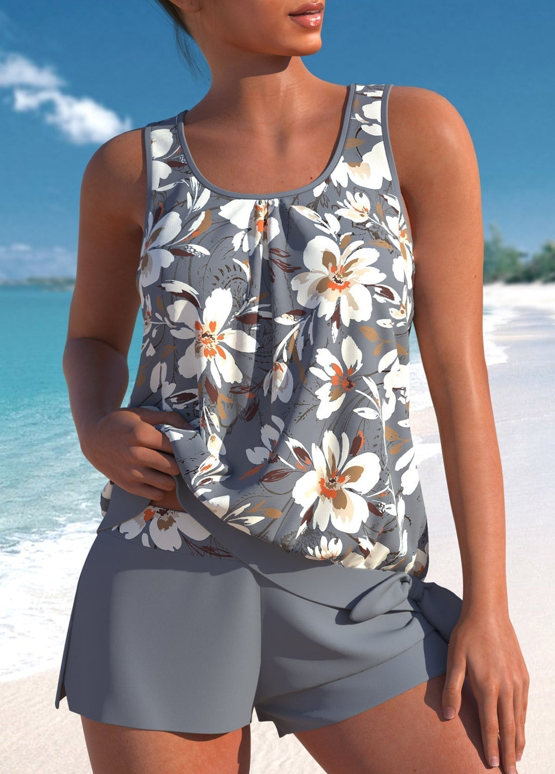 Helena | Snygg Blomster Tankini Set