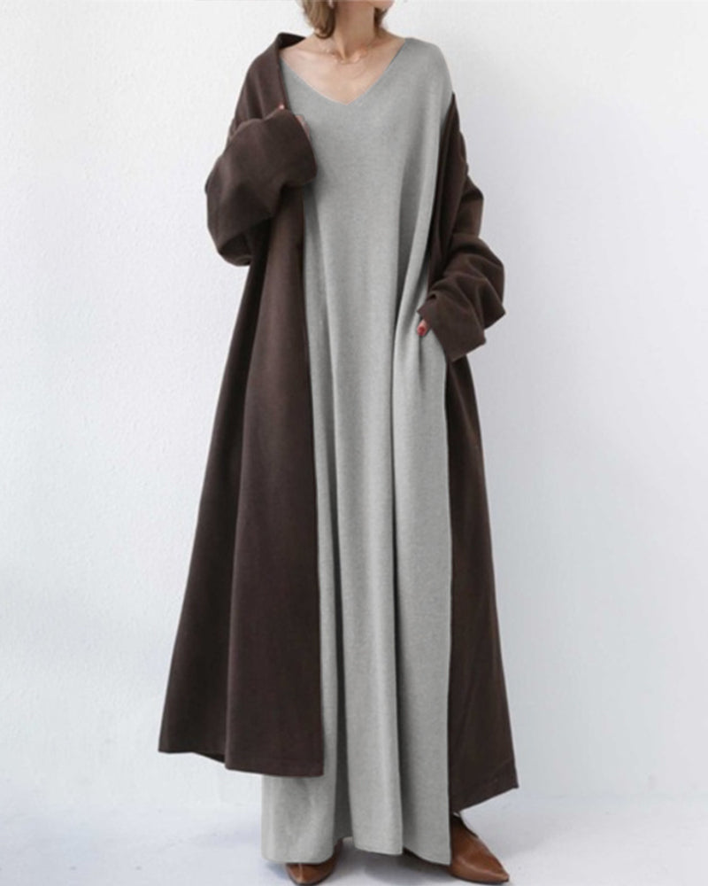 Nora | Elegant Casual V-Ringning Klänning