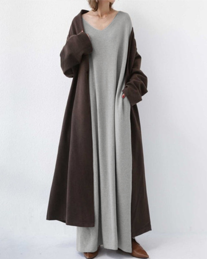 Nora | Elegant Casual V-Ringning Klänning
