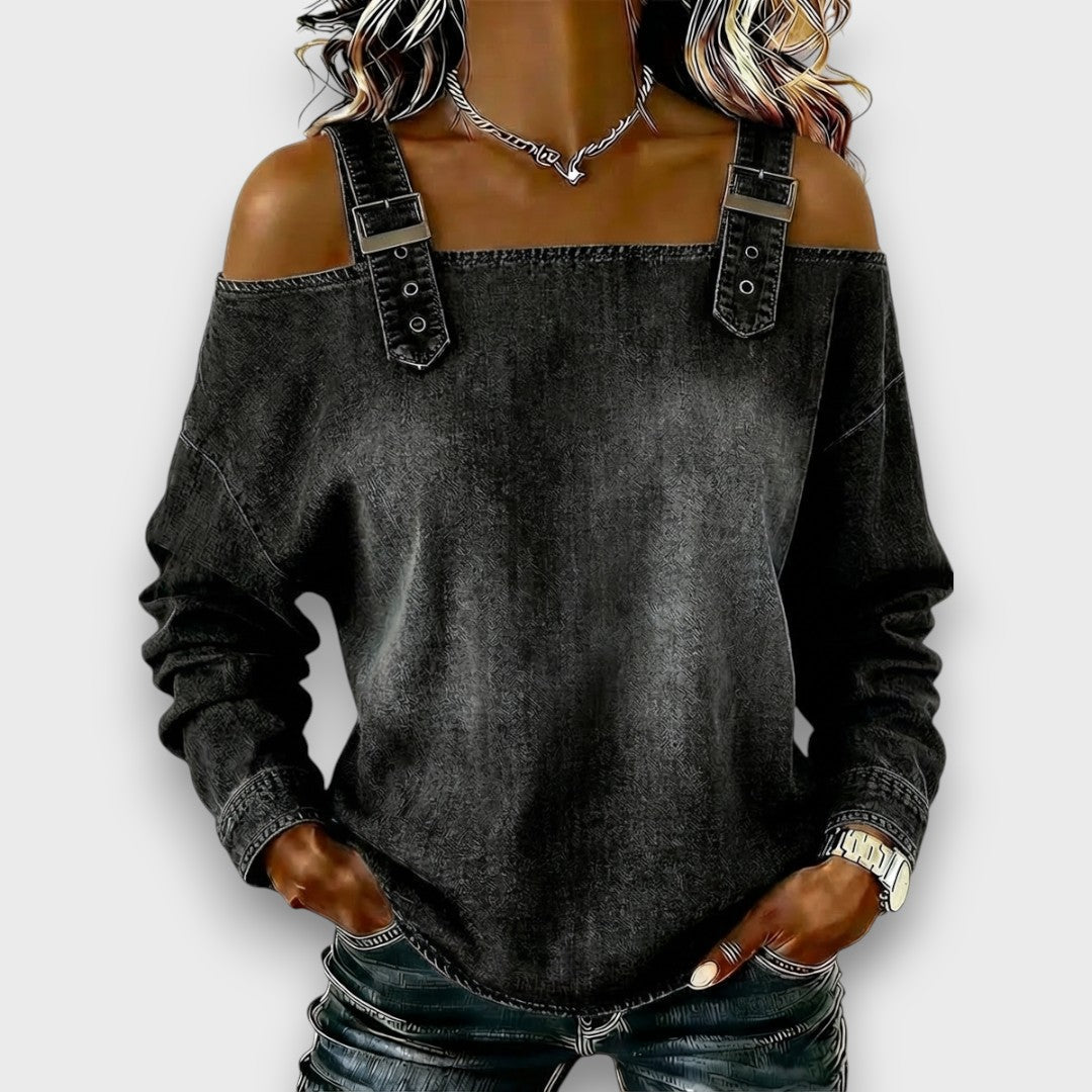 Elama – Off-Shoulder Denimtopp
