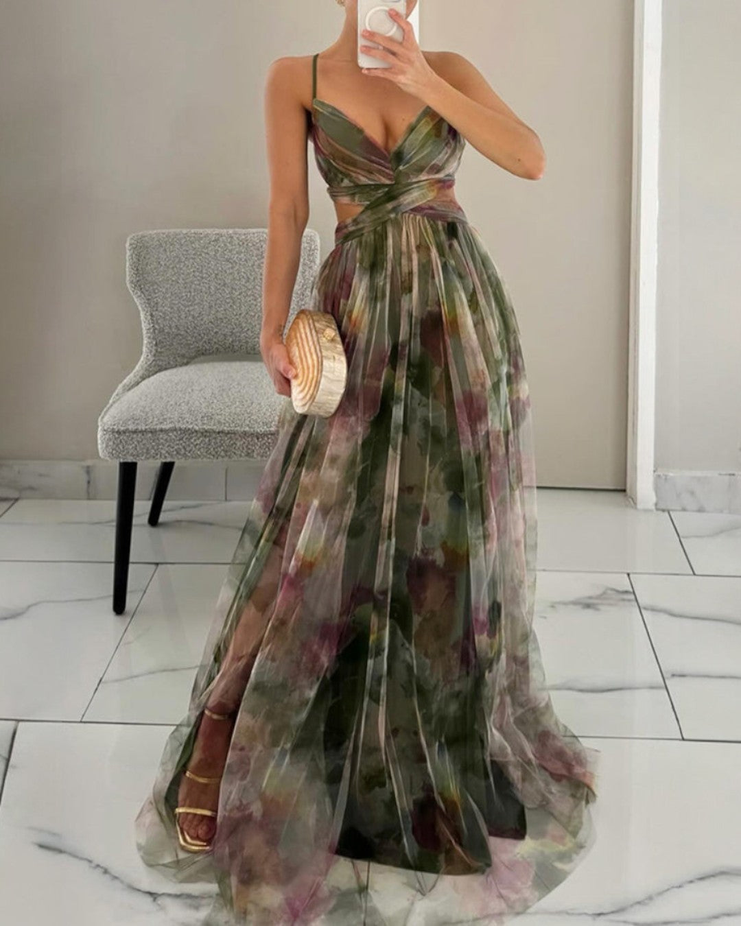 Bella | Elegant Blomster Maxiklänning