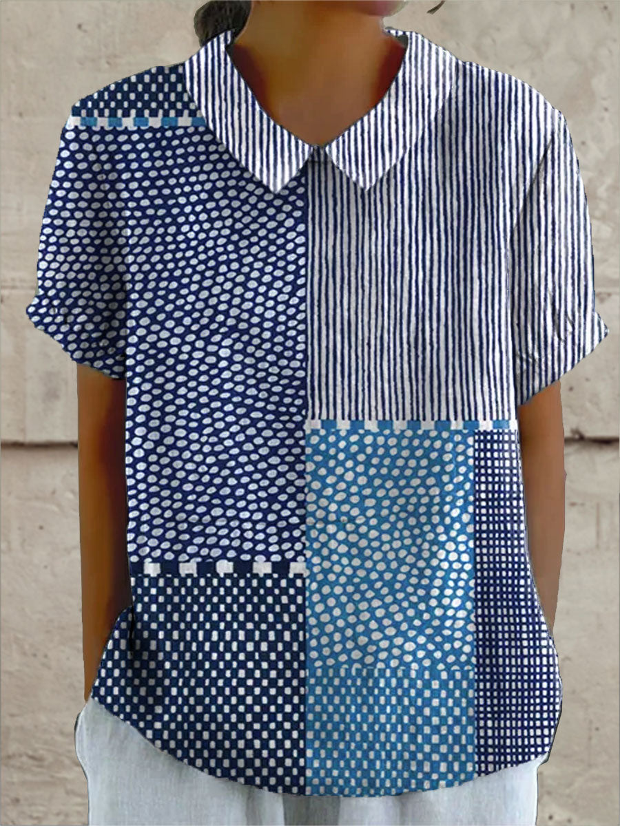 Ella | Patchwork Tryckt Skjorta