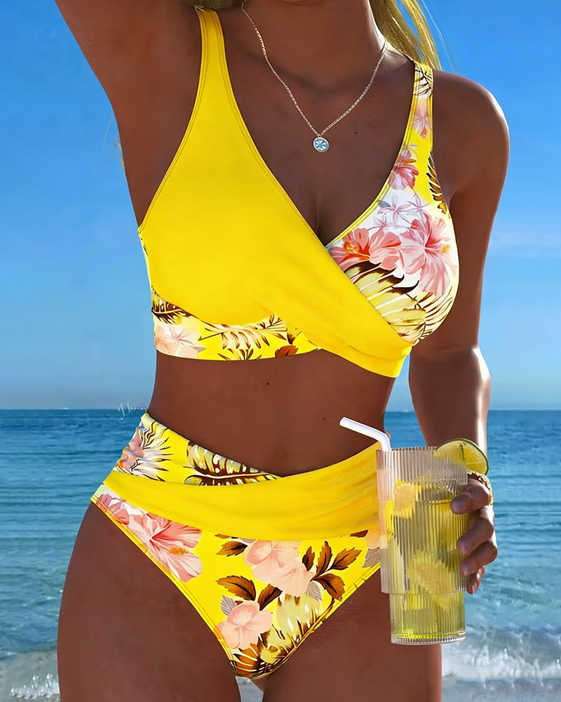 Jolina | Blomster Kontrast Delad Bikini