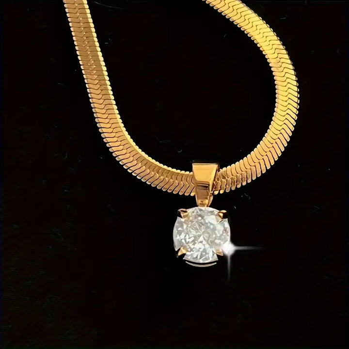 Elegant Guld Rhinestone Hänge Halsband