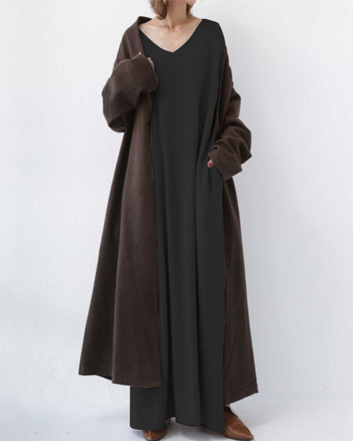 Nora | Elegant Casual V-Ringning Klänning