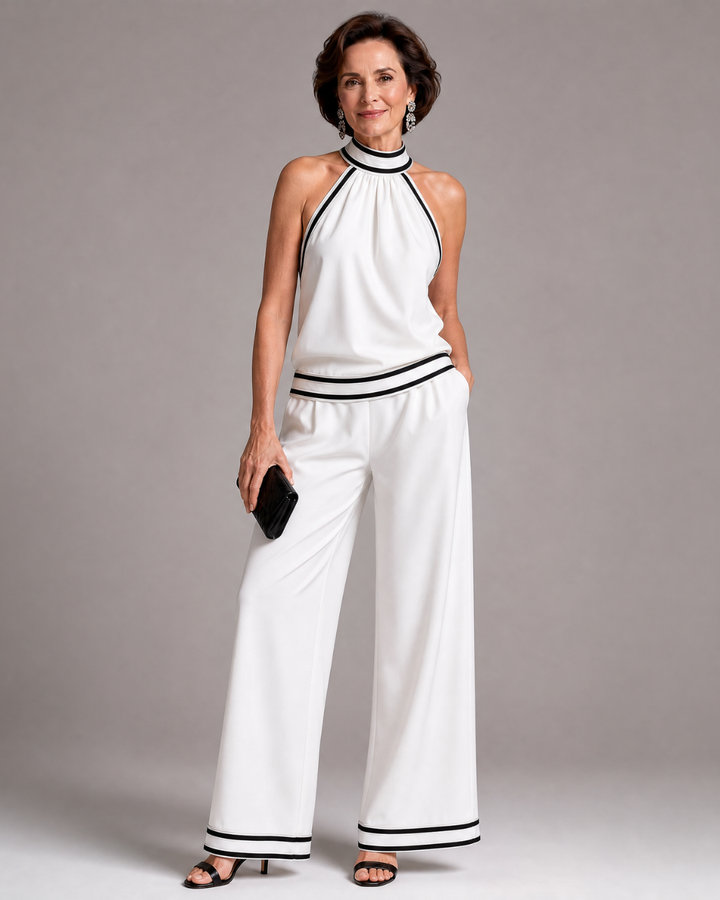 Zephyrine | Kontrastkant Halterneck Vida Ben Overall