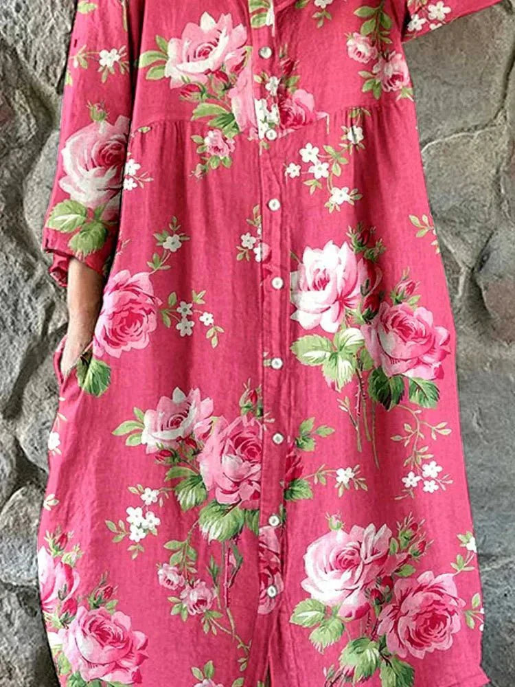 Mathilde™ | Artistisk Blomster Maxiklänning