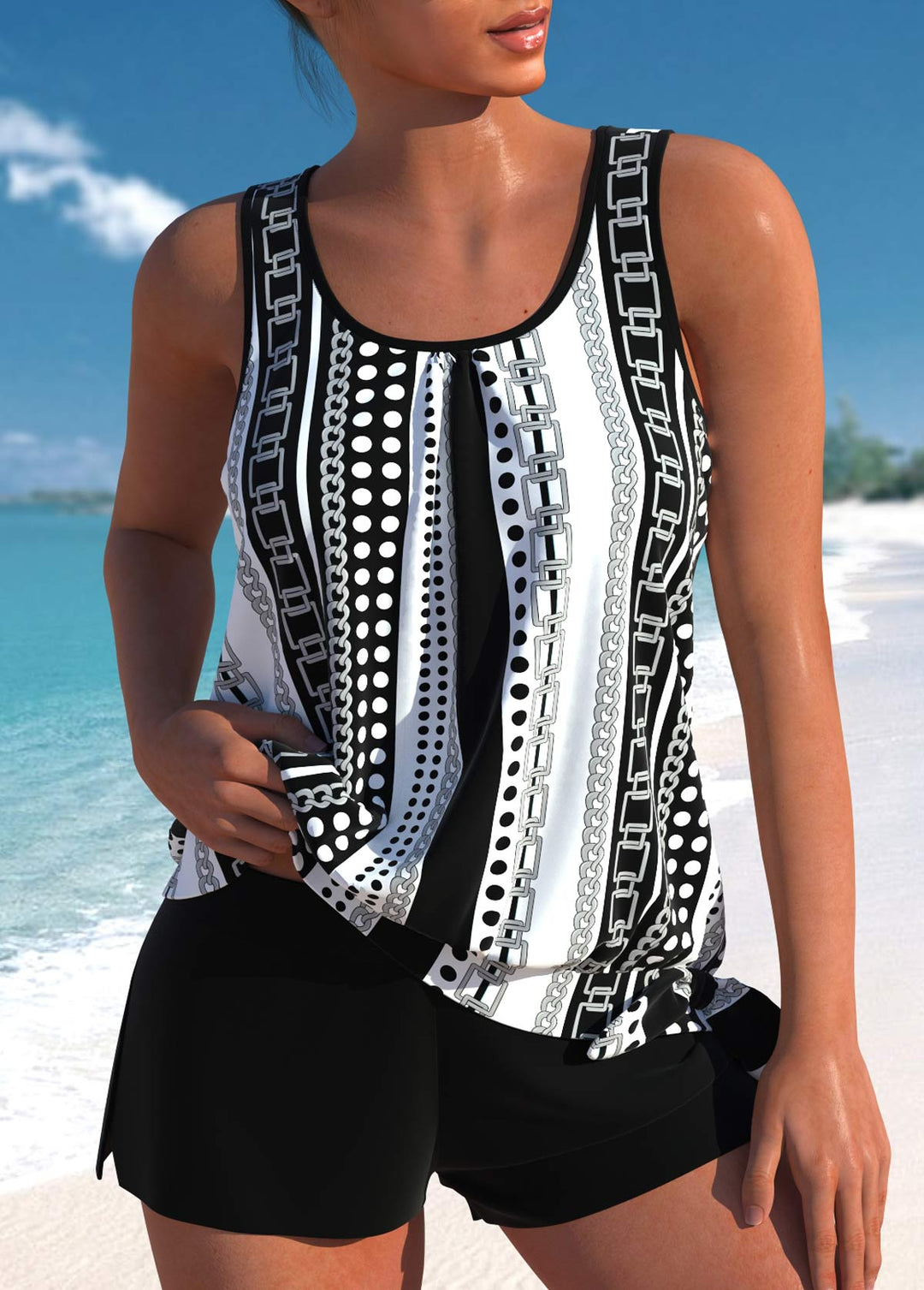 Helena | Snygg Blomster Tankini Set