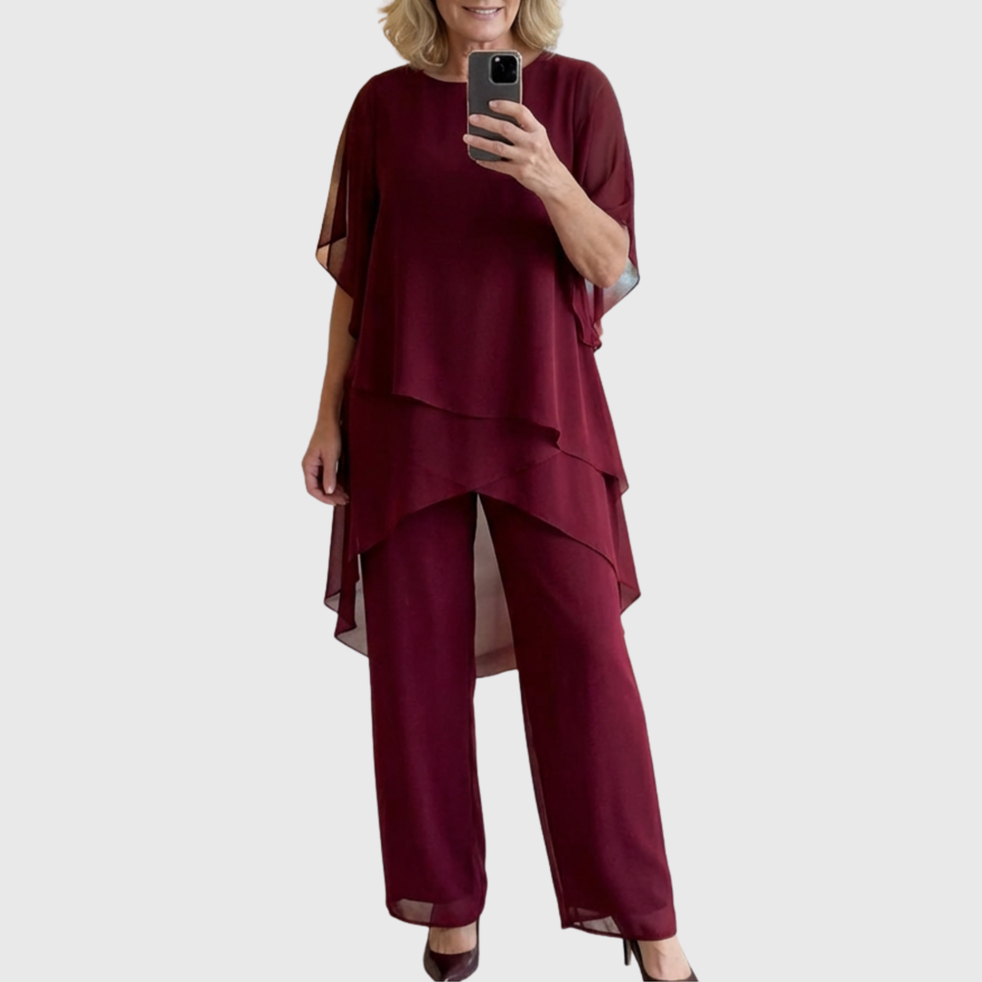 Linda | Set med draperade palazzobyxor