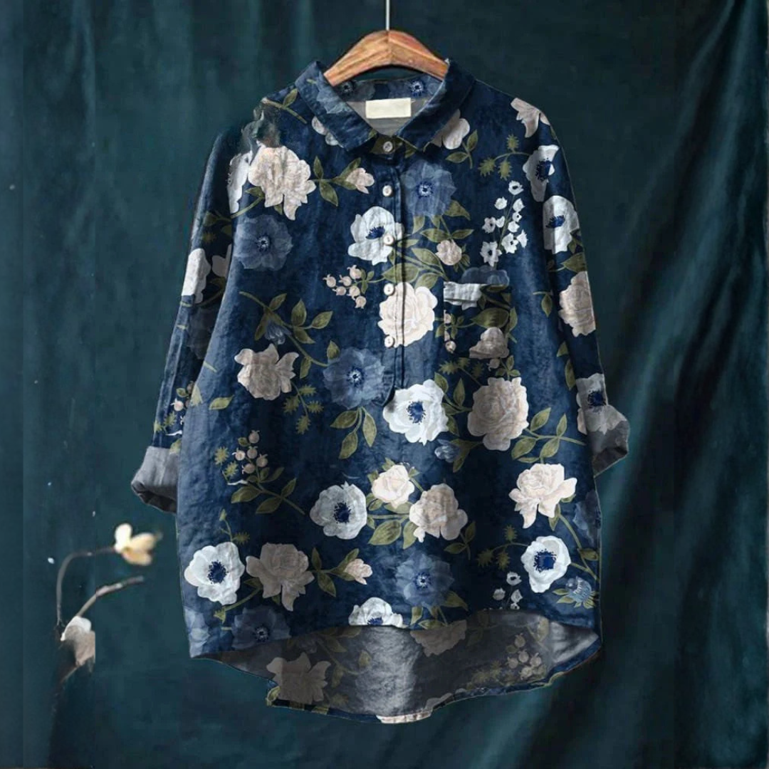 DELACROIX | Apoline Elegant Mönstrad Blus