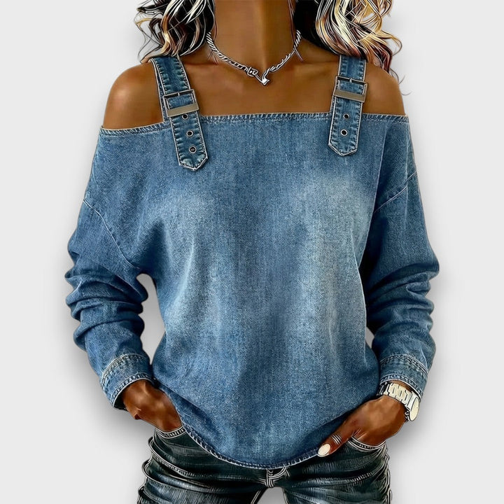 Elama – Off-Shoulder Denimtopp