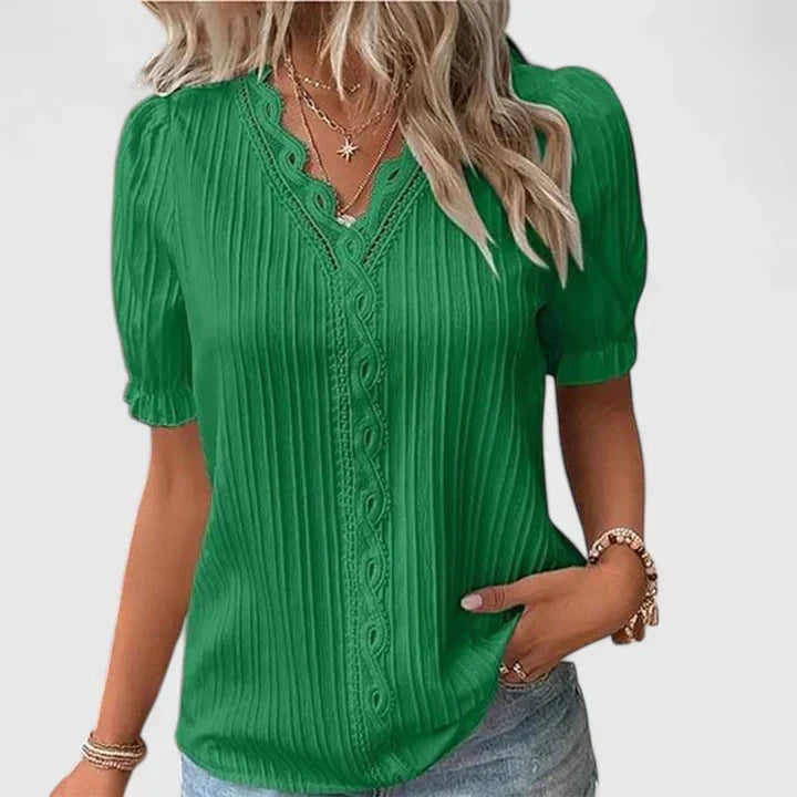 Avienne | Elegant V-ringad Blus