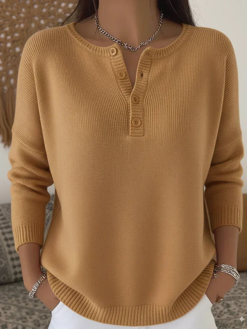 Helena | Knäppt Stickad Henley