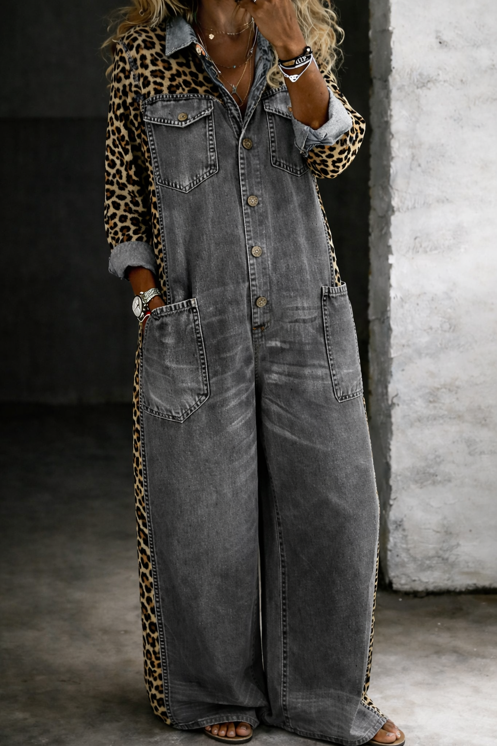 Amanda | Endelad Denim Skjortoverall
